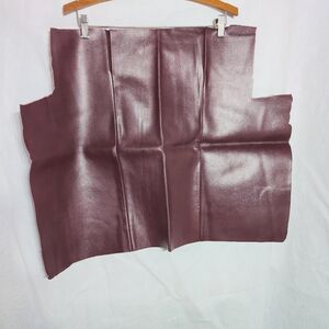 Rich Burgundy Leather Fabric Remnant Approx 20x26
